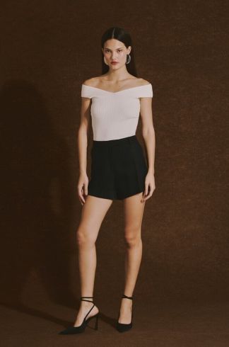 Shorts em Alfaiataria Casulo Besouro Preto e Azul