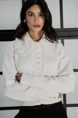 Blusa Gola Devaneio Tricot Aura Off White
