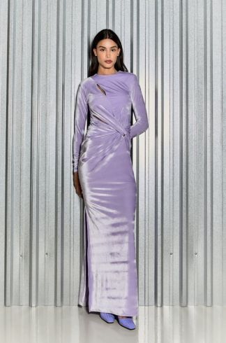 Vestido Longo Devaneio Bruma Lilás